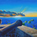 Silent Guard, Fort Rodney, St. Lucia, Acrylic on canvas, 24x30"