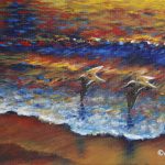 Surfbirds, Acrylic on canvas, 8x12"