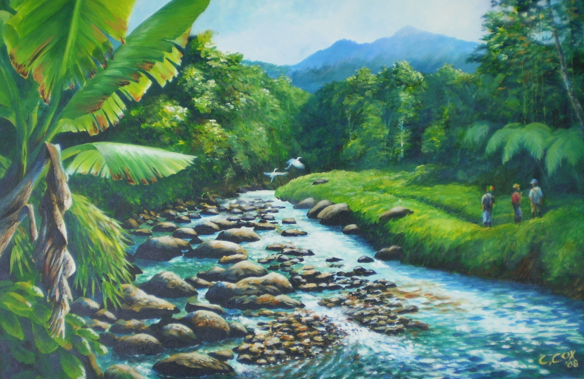 Upriver, Acrylic on canvas, 24x30"